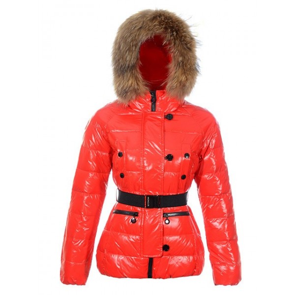 Moncler Arancione Breve Fur Cap Moda caldo Cappotti uscita